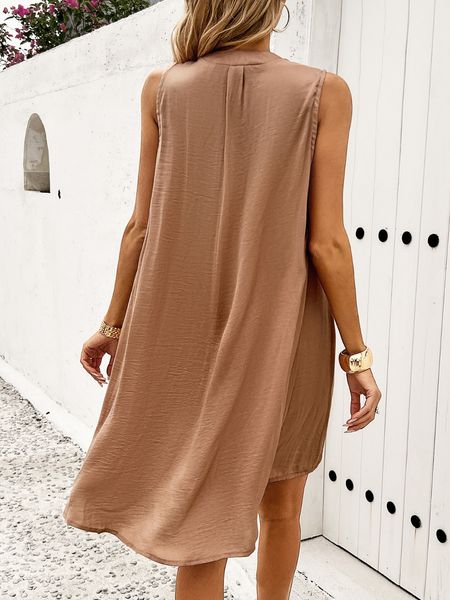 V-neck Chain Sleeveless Mini Dress