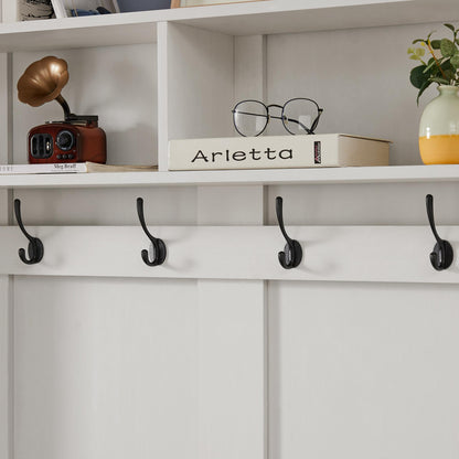 White Coat Rack w/ Shoe Cabinet Storage