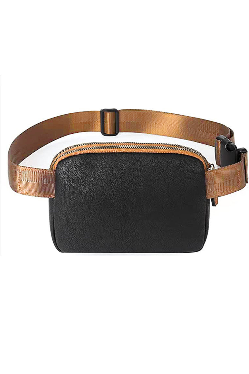 Bolso bandolera mini de cuero PU con correa ajustable negro