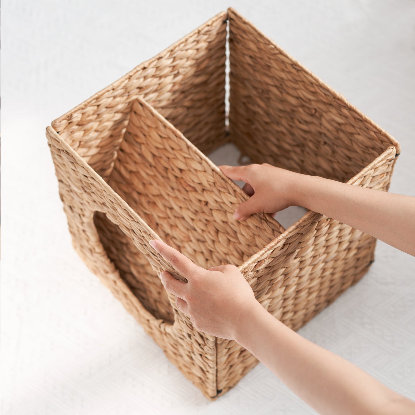 Woven Wicker Square Cat Bed Cave