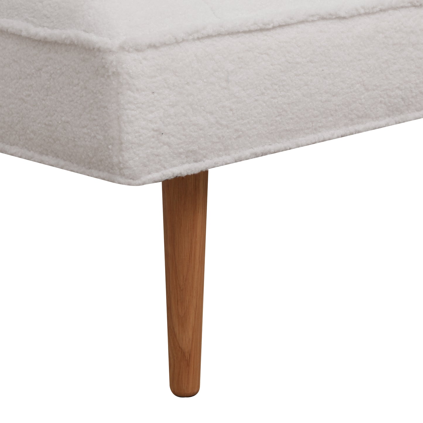 White Sherpa Tufted Bench