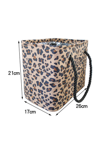 Neceser de lona impermeable con estampado de leopardo