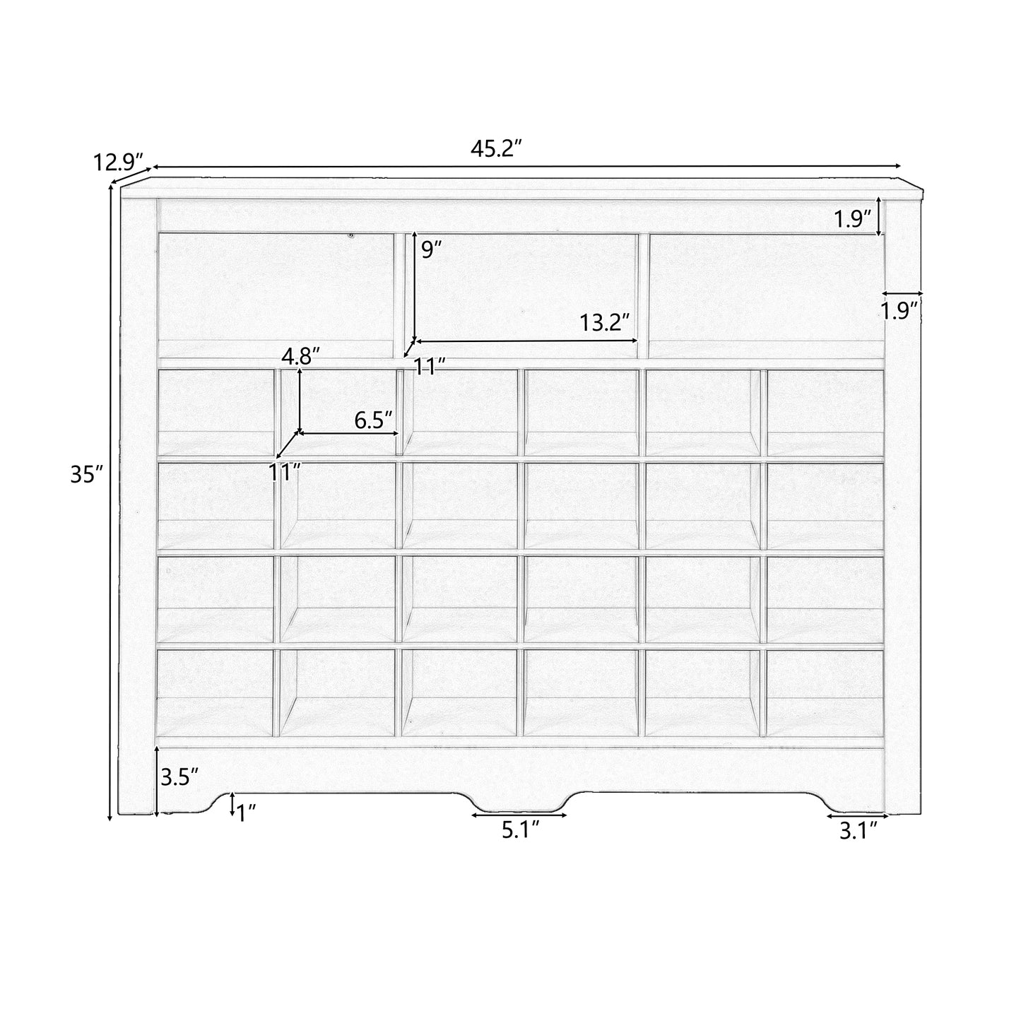 Black Sleek Modern Shoe Cabinet