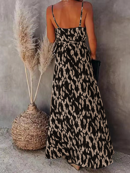 Printed Maxi Dress w/ Skinny Straps