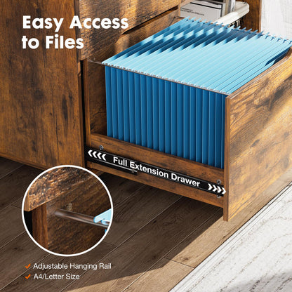 Brown Office Organizer Filing Cabinet