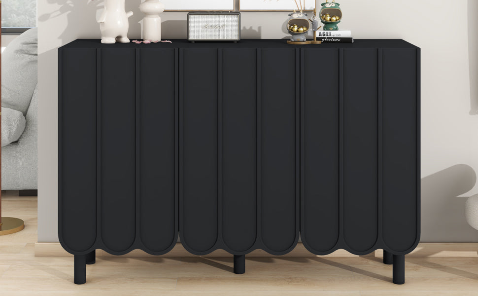 Black Minimalist Cabinet w/ Adjustable Shelves