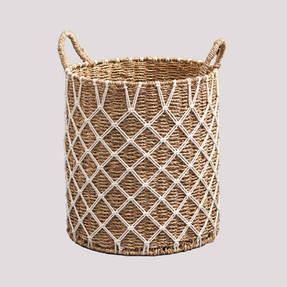 Natural Brown Woven Basket w/ Handles