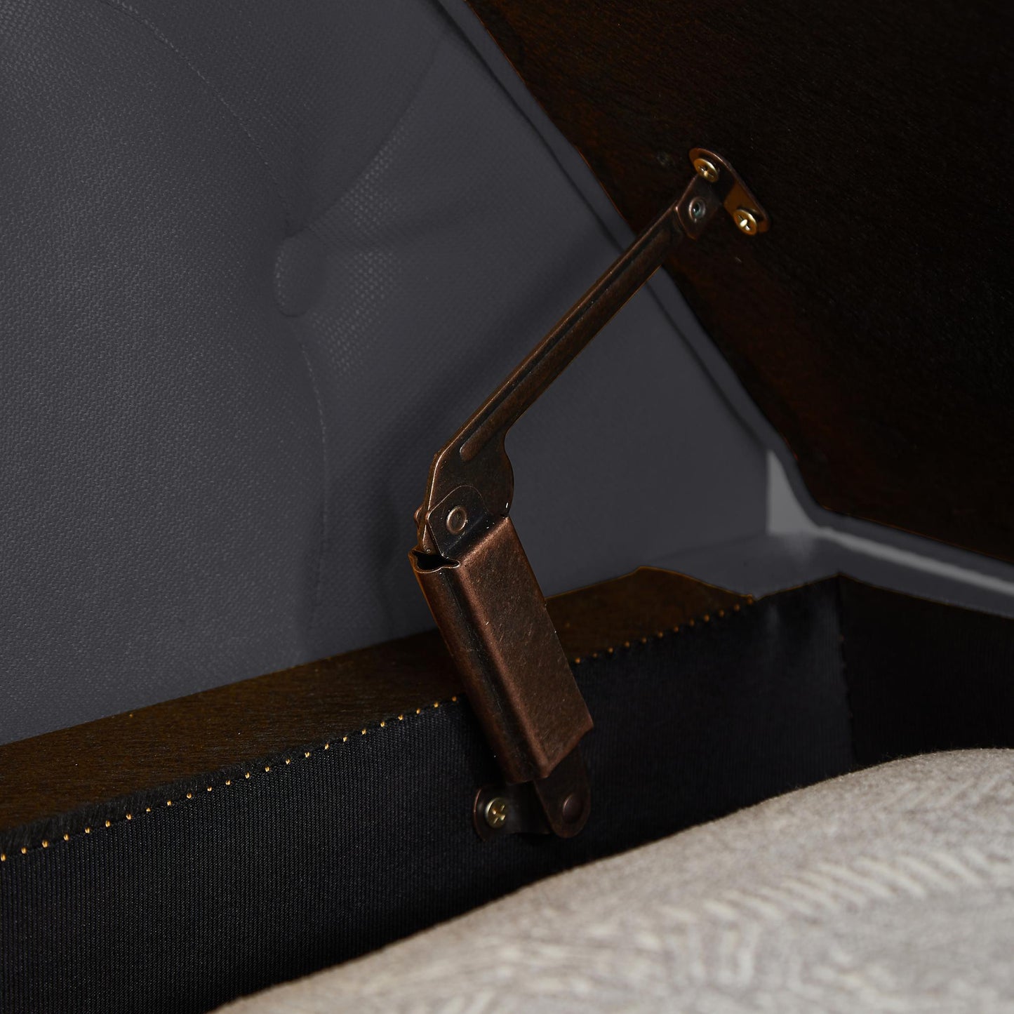 Dark Grey Large Storage Sofa Bench