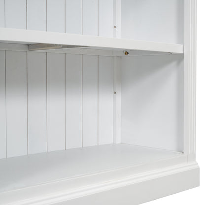 White Wood Bookcase w/ Adjustable Shelves