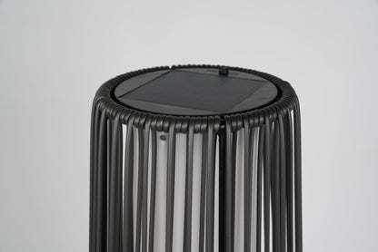 2-Pack Grey Outdoor Wicker Floor Solar Lamps