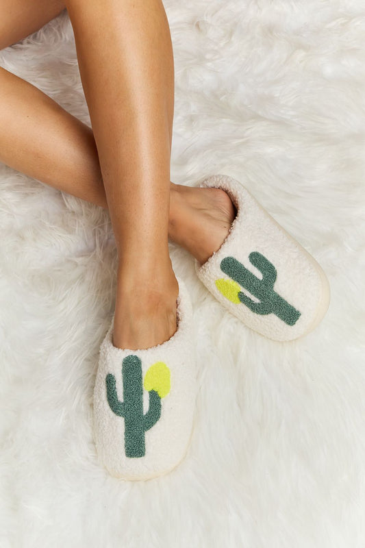 Cactus Plush Slide Slippers