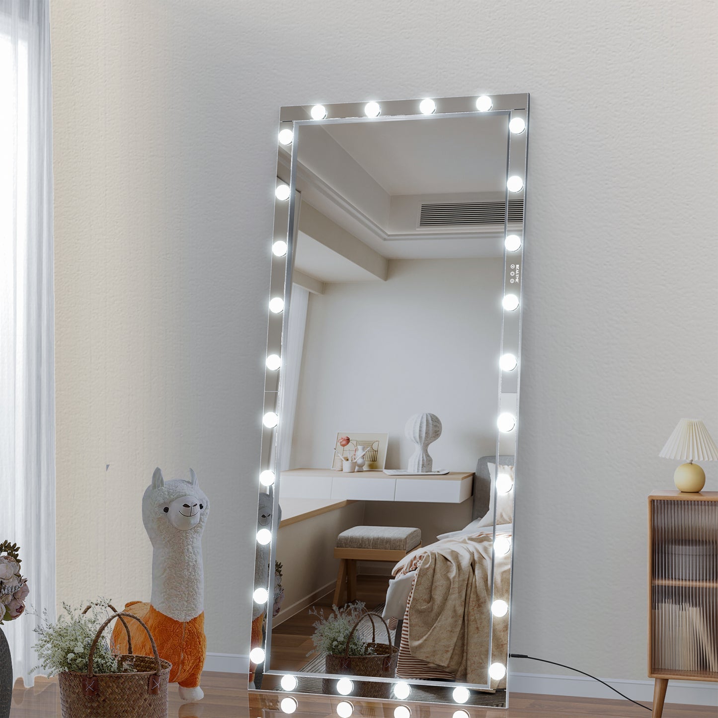 Silver Hollywood LED Full Body Mirror