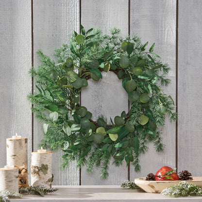 Green Leaves Twig Frame Wreath