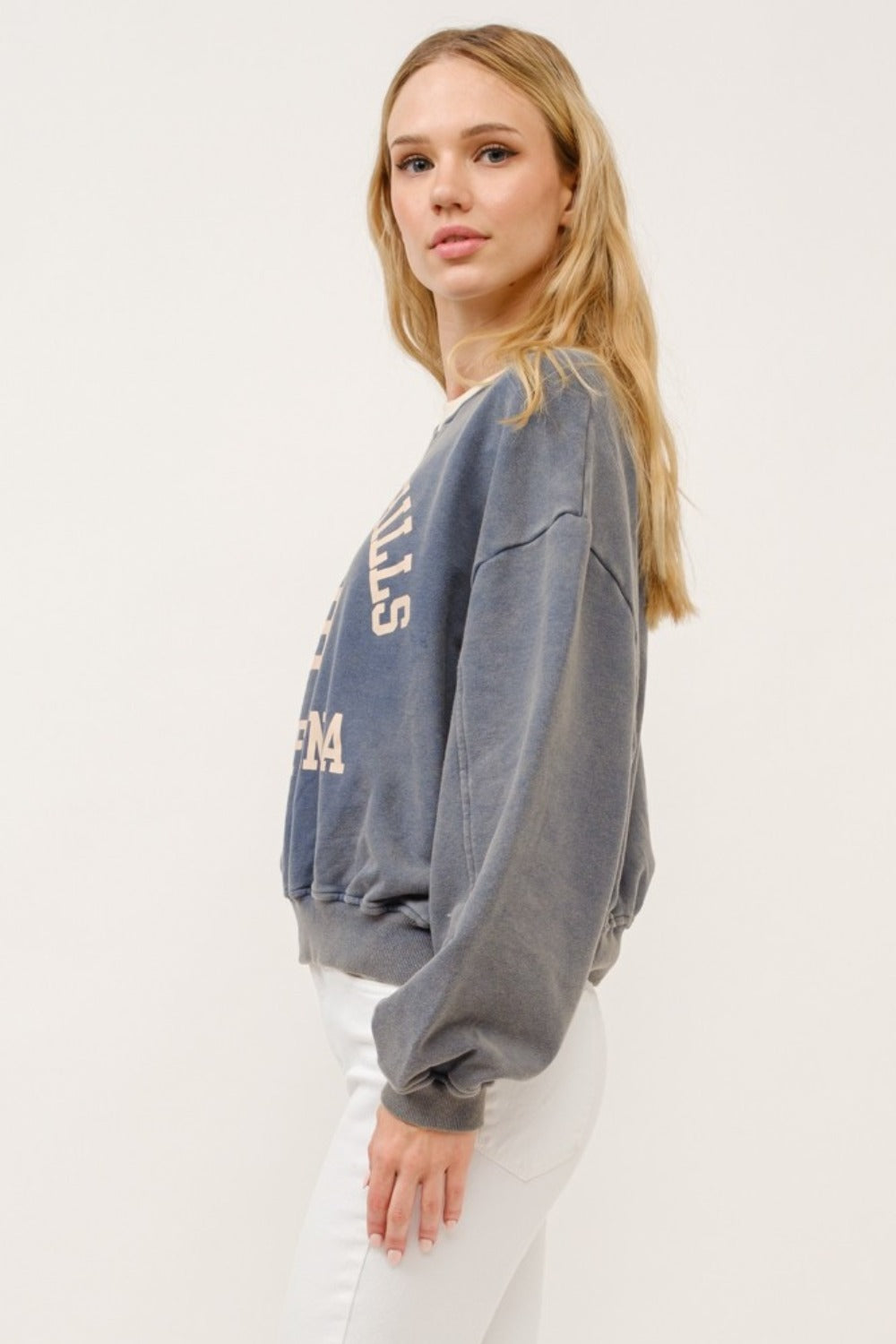 Stone Beverly Hills Contrast Crop Sweatshirt