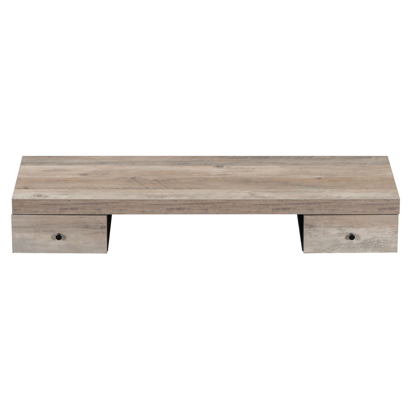 Log Gray Floating Vanity Shelf w/ Drawers