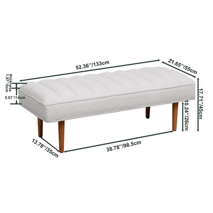 White Sherpa Tufted Bench