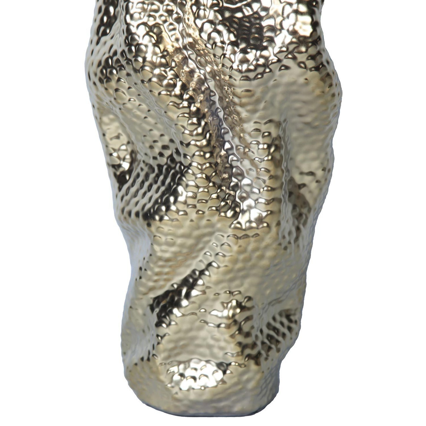 Modern Ceramic Vase w/ Gold Texture