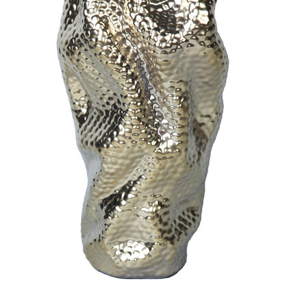 Modern Ceramic Vase w/ Gold Texture