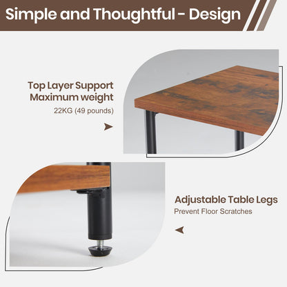 Set of 2 Brown Small Bedside Storage Tables