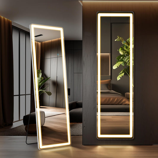 64"x21" Rectangular Full Length Mirror w/ LED Lights