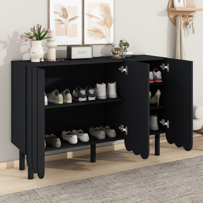 Black Minimalist Cabinet w/ Adjustable Shelves