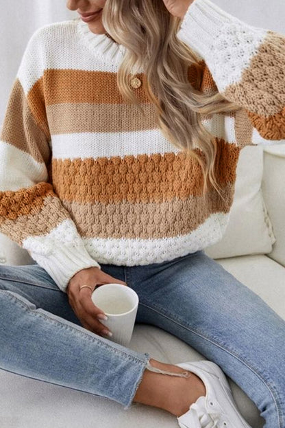 Striped Drop Sleeve Knitted Sweater