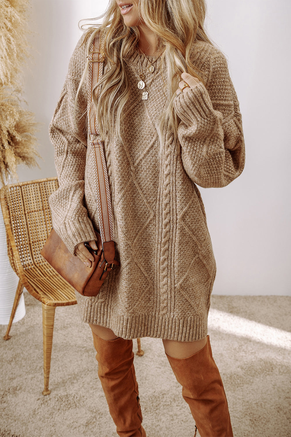 Knit Loose Fit Sweater Dress