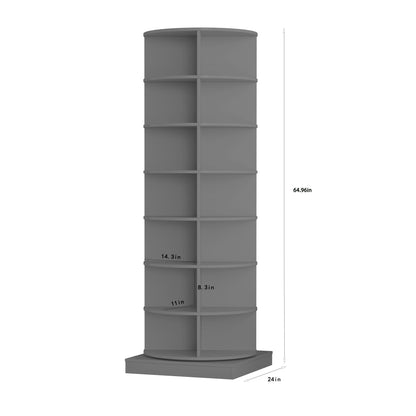 Gray 360 Rotating Shoe Cabinet