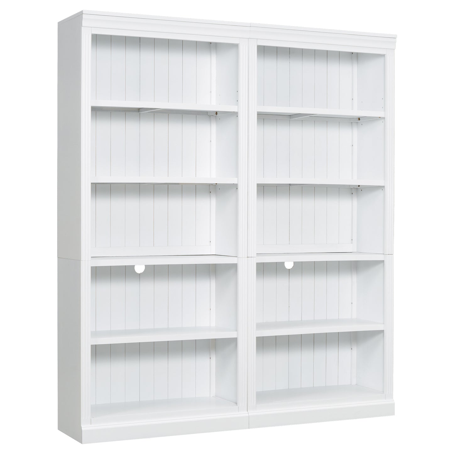 White Wood Bookcase w/ Adjustable Shelves