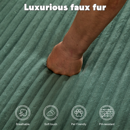 Emerald Corduroy Plush Oversized Chaise Lounge Chair