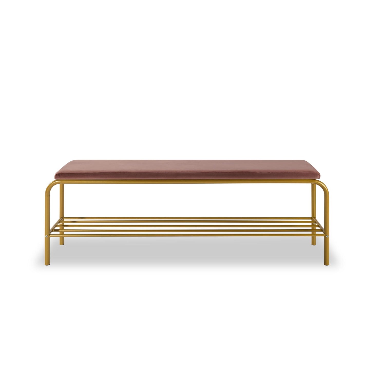 Luxe Pink Velvet Shoe Storage Bench