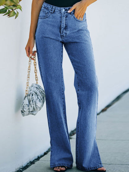 Side Slit Jeans with Pockets