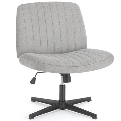 Grey Wide Armless Swivel Home Office Chair