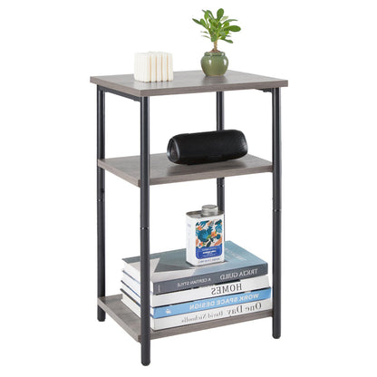 Grey Small Bedside Storage Table