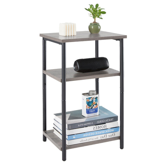 Grey Small Bedside Storage Table
