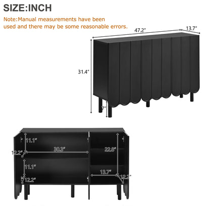 Black Minimalist Cabinet w/ Adjustable Shelves