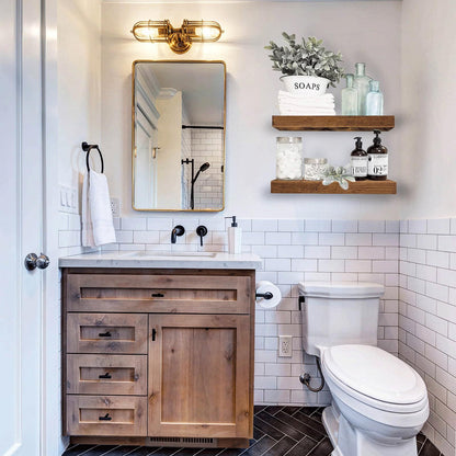 Rustic Brown Farmhouse Floating Shelves