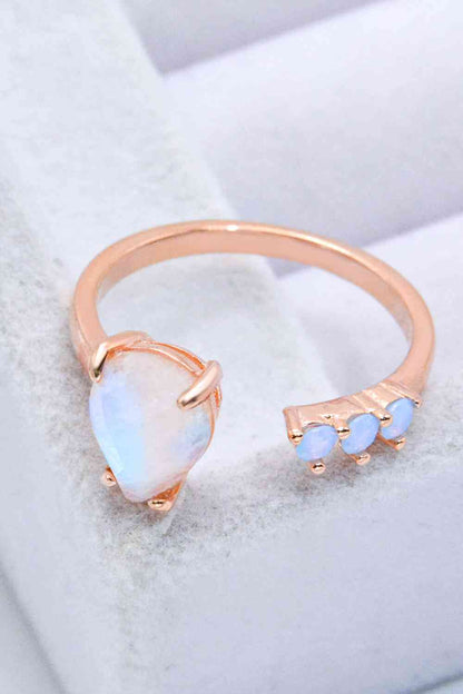 Teardrop Moonstone Open Ring