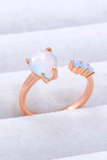 Teardrop Moonstone Open Ring