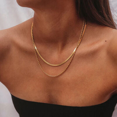 Gold-Plated Double-Layered Necklace