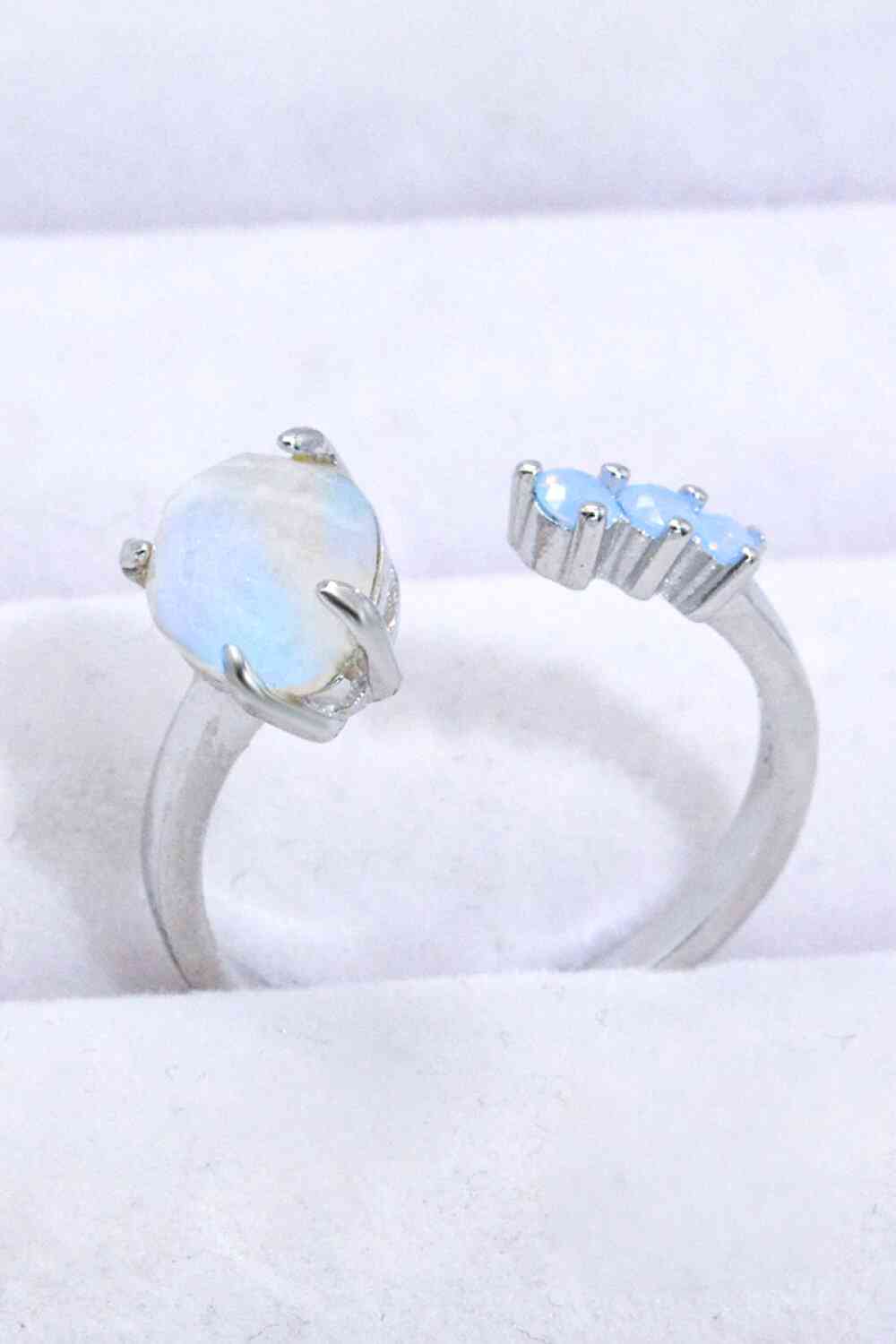 Teardrop Moonstone Open Ring