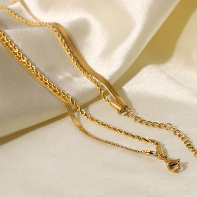 Gold-Plated Double-Layered Necklace