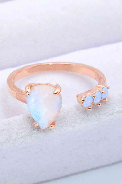 Teardrop Moonstone Open Ring