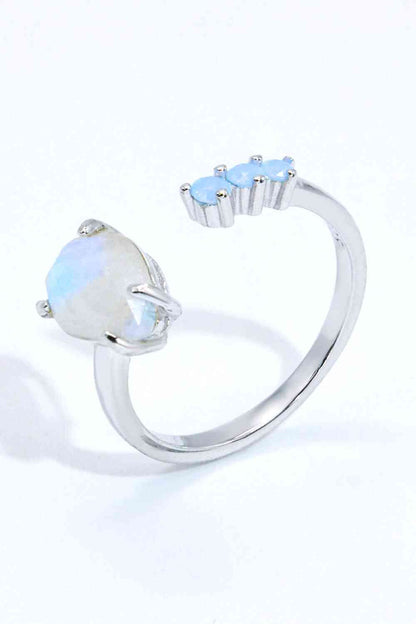 Teardrop Moonstone Open Ring