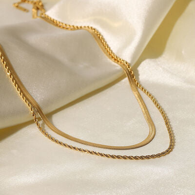 Gold-Plated Double-Layered Necklace