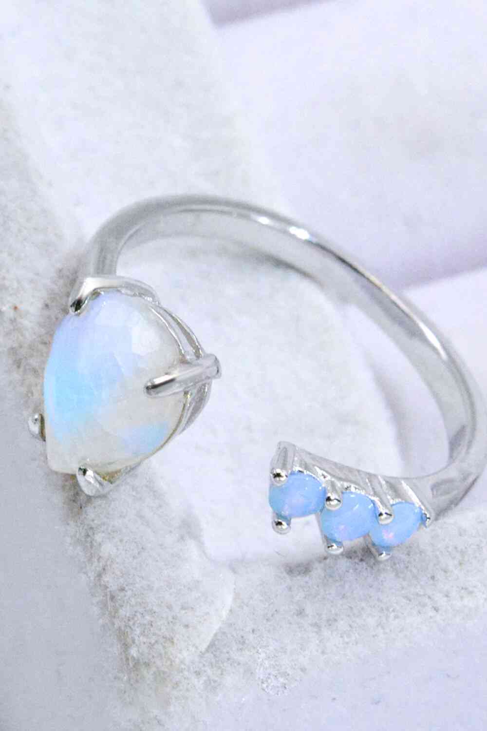 Teardrop Moonstone Open Ring