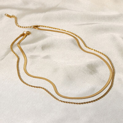 Gold-Plated Double-Layered Necklace