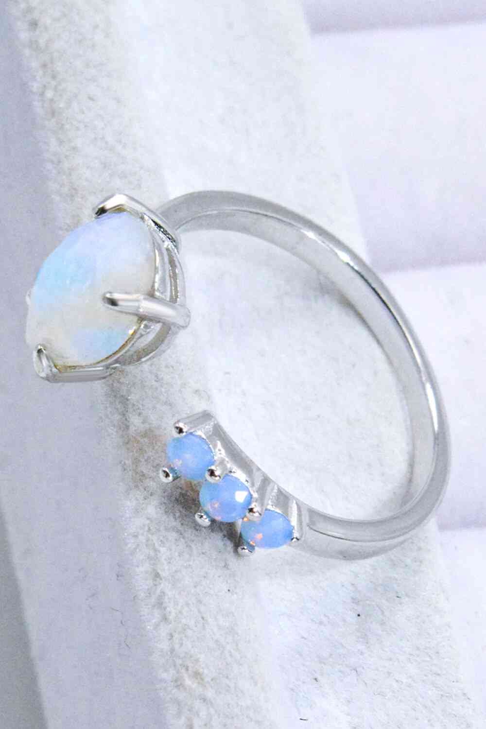 Teardrop Moonstone Open Ring