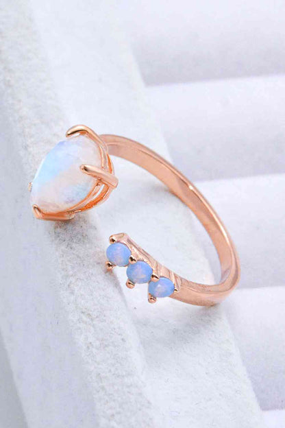 Teardrop Moonstone Open Ring